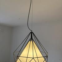 2 Lampadari metallo e tessuto industrial design