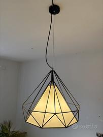 2 Lampadari metallo e tessuto industrial design