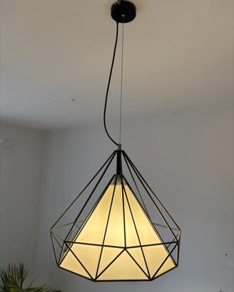 2 Lampadari metallo e tessuto industrial design