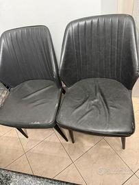 4 sedie ecopelle grigia