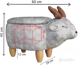 Pouf Contenitore a Forma di Animale, Poggiapiedi - Arredamento e Casalinghi  In vendita a Bergamo