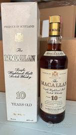 Raro Whisky The Macallan 10 Anni fine 70 con box