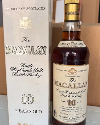 Raro Whisky The Macallan 10 Anni fine 70 con box