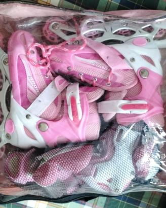Pattini in linea bambini più protez. e accessori