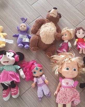 Peluches Vari Masha e Orso, Topolino, Minnie
