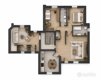 Appartamento di 220 m² con 3 locali e box auto a P