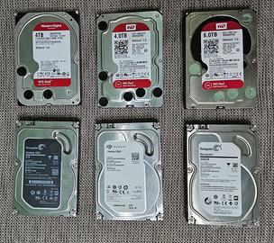 6 hard disk di diverse capacità non funzionanti