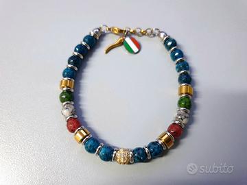 bracciale in pietre e acciaio Sport 