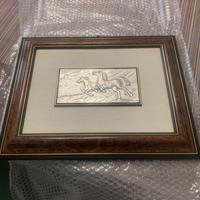 Quadro e vassoio in argento