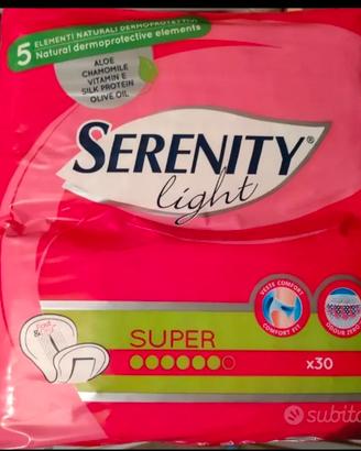 5 conf assorbenti serenity light super 30 pz.