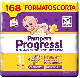 Pampers Progressi Newborn, Taglia 1 (2-5 kg), 168 