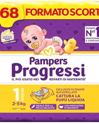 Pampers Progressi Newborn, Taglia 1 (2-5 kg), 168 