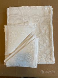 Tovaglia da tavola ricamo sfilato siciliano 12 tov