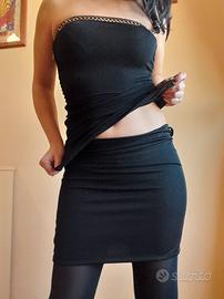 Top e gonna nero glitter con dettaglio catena
Bel