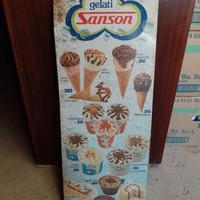 Tabella insegna pubblicitaria gelati Sanson 1979