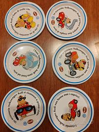 Set 6 sottobicchieri in metallo Volkswagen Audi vi