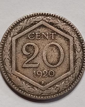 Rara Moneta 20 Centesimi 1920 Esagono
Regno Italia