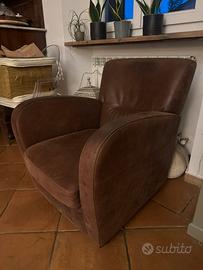 Poltroncina pelle vacchetta colore brown