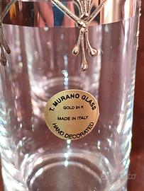 Set 6 Bicchieri Vetro Murano con bordo in oro 24k