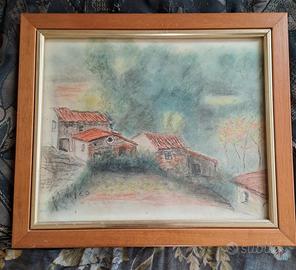 quadro Paesaggio, carboncino 