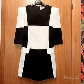 Tuta playsuit bianca e nera