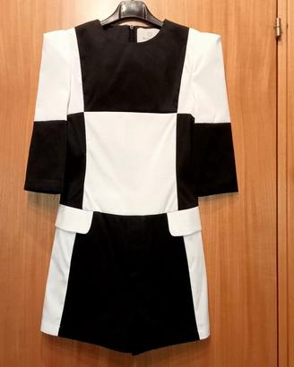 Tuta playsuit bianca e nera