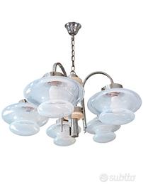 Lampadario vintage 5 luci stile Mazzega