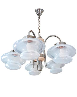 Lampadario vintage 5 luci stile Mazzega