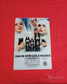 Insegna Metallica Afri-Cola 1968 Vintage 49x34