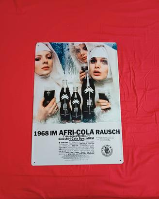 Insegna Metallica Afri-Cola 1968 Vintage 49x34