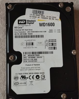 Hard disk 160GB.