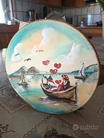 tamburella artigianale di legno 