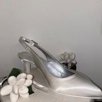Scarpa da sposa in raso. N.37
