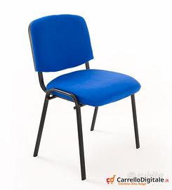 Sedia Imbottita Impilabile in Tessuto BLU