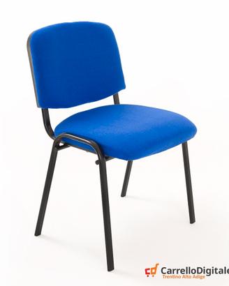 Sedia Imbottita Impilabile in Tessuto BLU