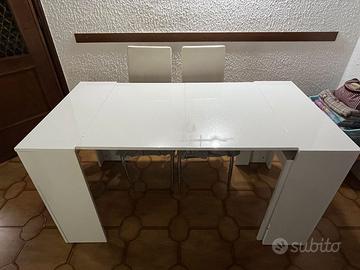 Tavolo Allungabile Bianco Lucido