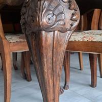 Tavolo Chippendale con 6 sedie