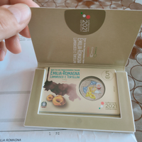 Moneta 5 euro Emilia Romagna lambrusco-tortellini