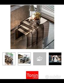 tris tavolini Tonin serie anemone