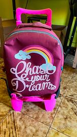 carrello con zaino per la scuola 