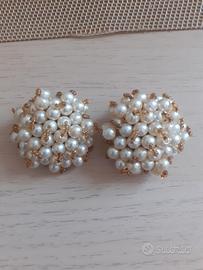 Grandi orecchini vintage con perline