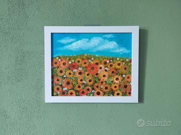 Dipinto acrilico su tela / Campo di Girasoli