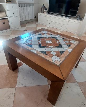 tavolino legno e marmo 