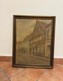 Dipinto olio su tela fine 800 primi 900