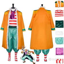 Costume One Piece Buggy Pirata Cosplay Nuovo