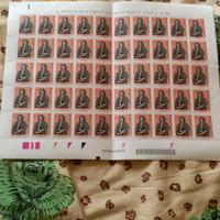 foglio da 50 francobolli voto alle donne