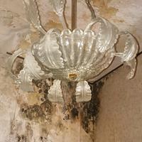 lampadario a foglie di vetro di Murano 