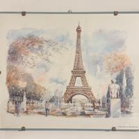Coppia stampe riproduzioni acquarelli Legai Parigi