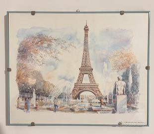 Coppia stampe riproduzioni acquarelli Legai Parigi