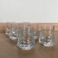 Servizio 6 bicchieri liquore vetro Russian cut.